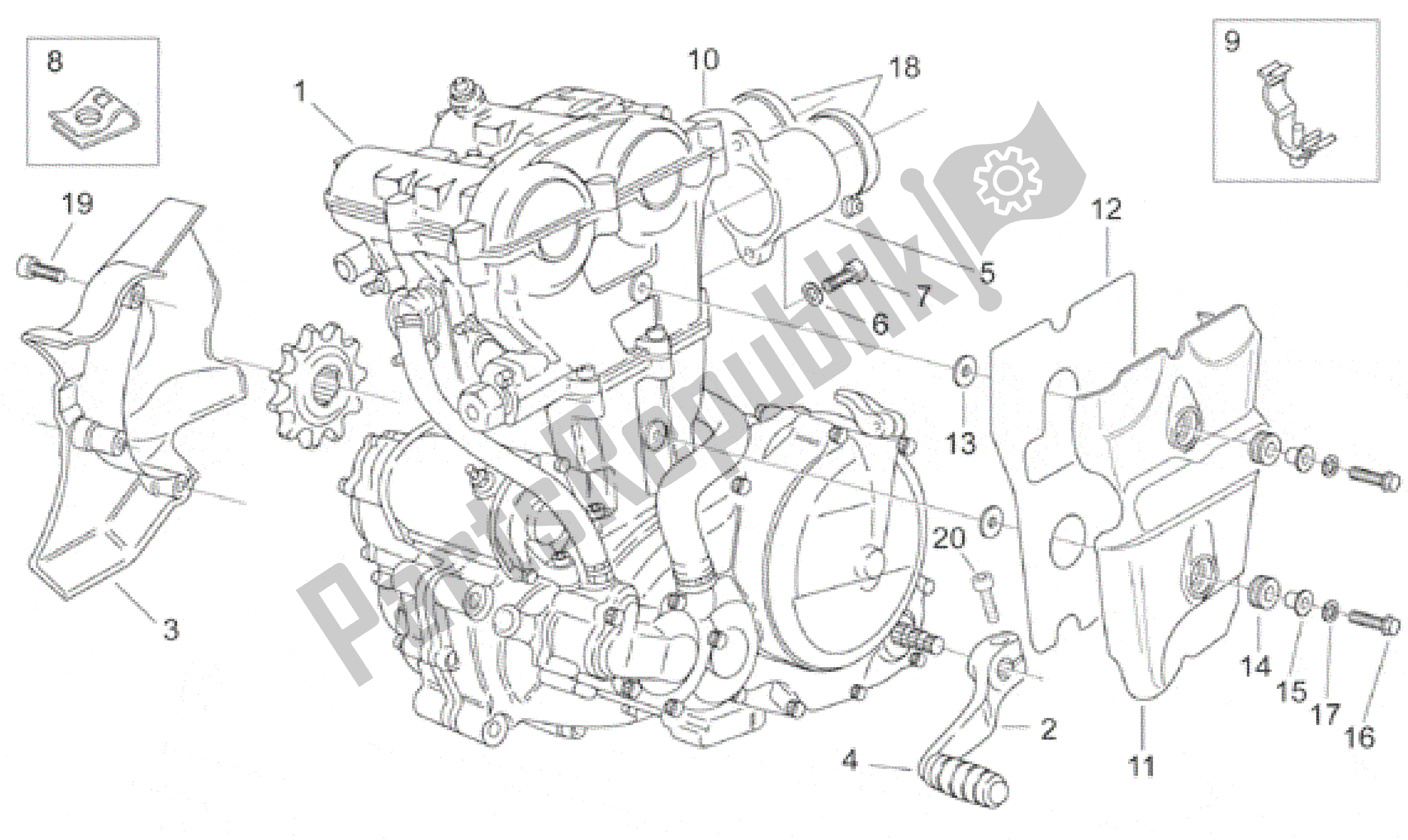 Alle onderdelen voor de Motor van de Aprilia Pegaso 650 1997 - 2000