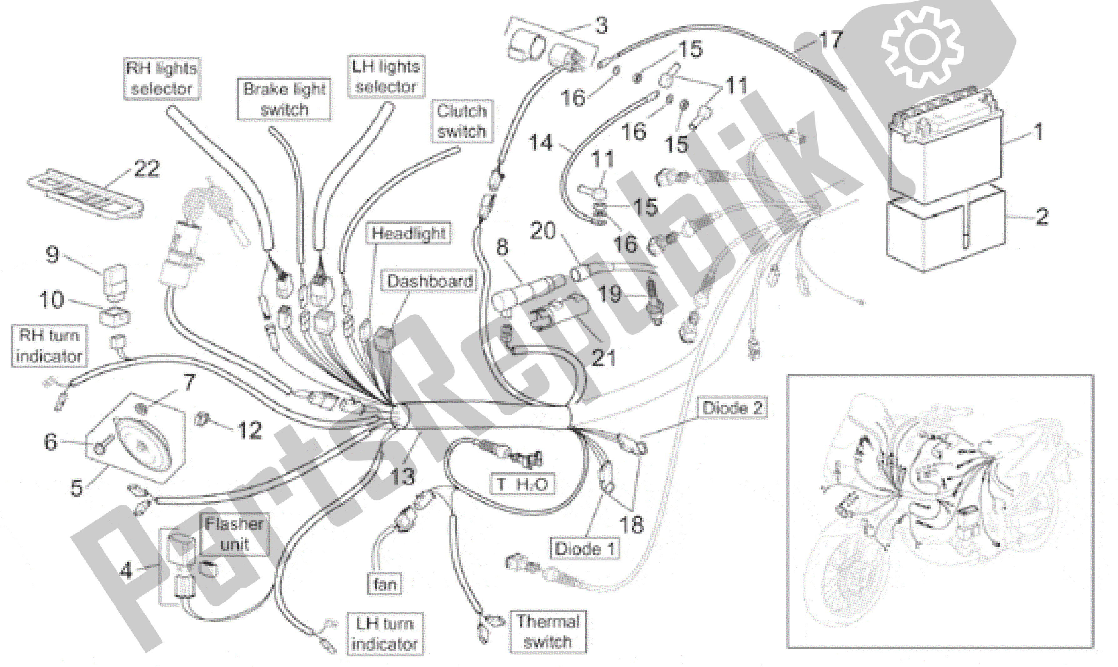 All parts for the Electrical System I of the Aprilia Pegaso 650 1997 - 2000