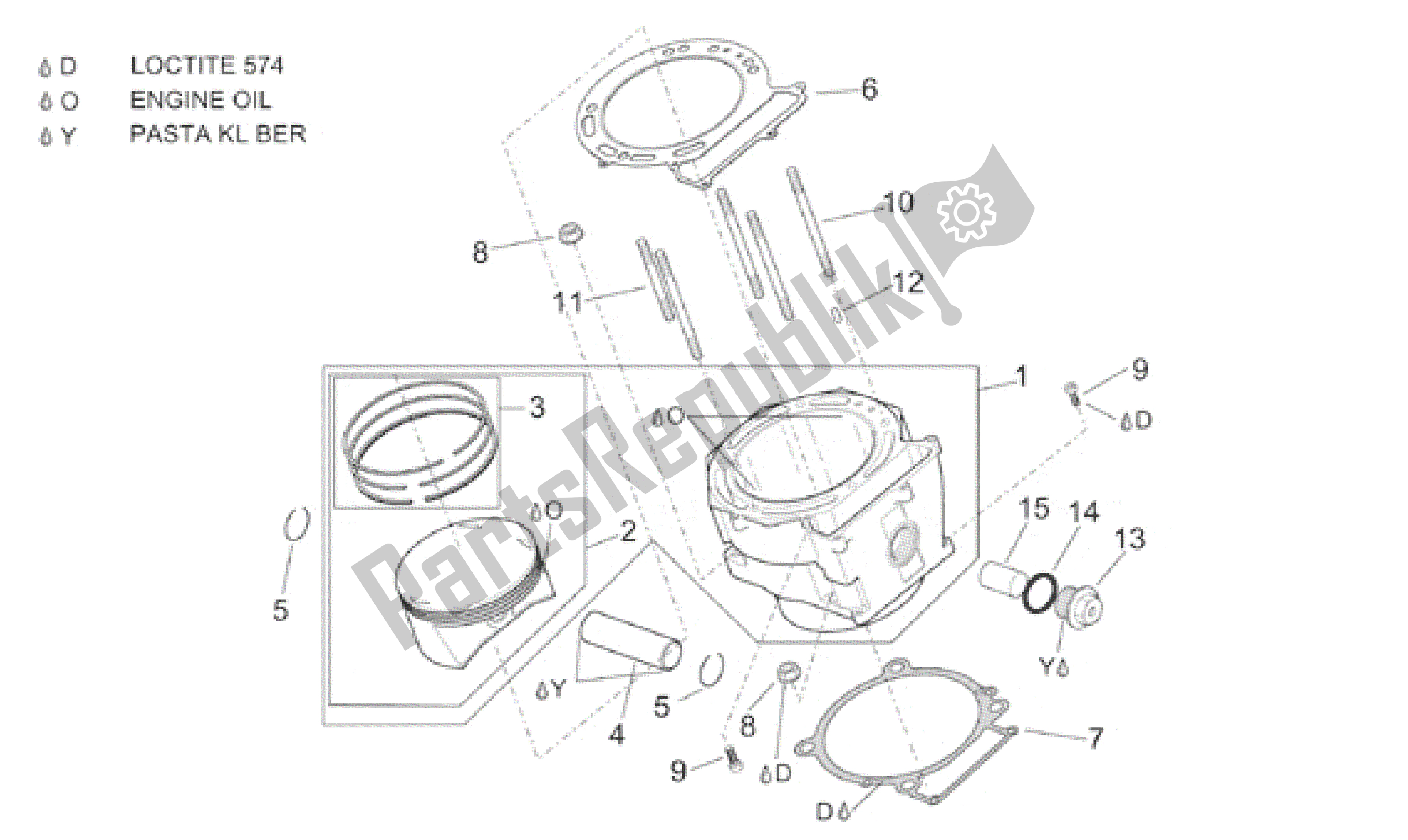 All parts for the Cylinder of the Aprilia Pegaso 650 1997 - 2000