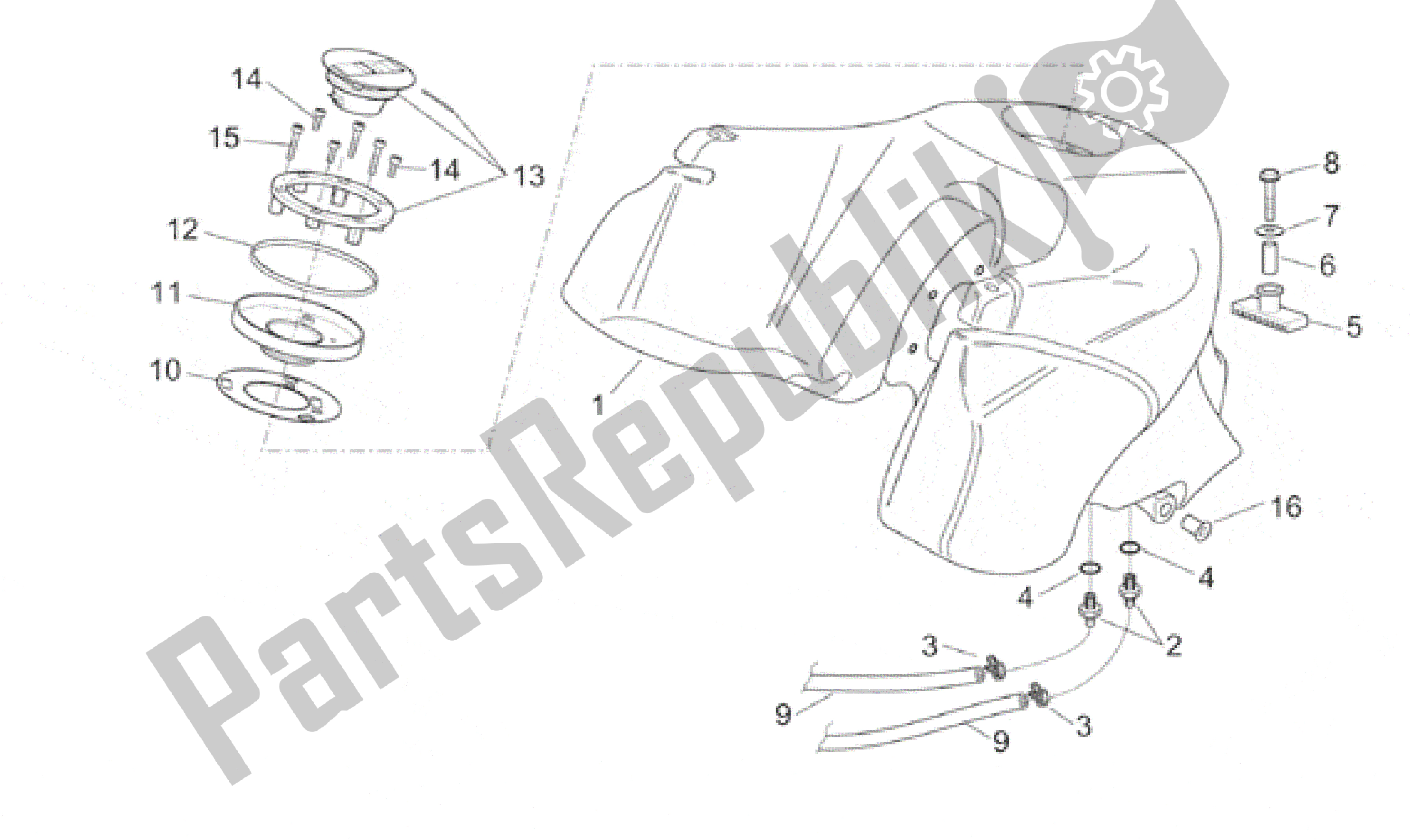 Tutte le parti per il Serbatoio Di Carburante del Aprilia Pegaso 650 2001