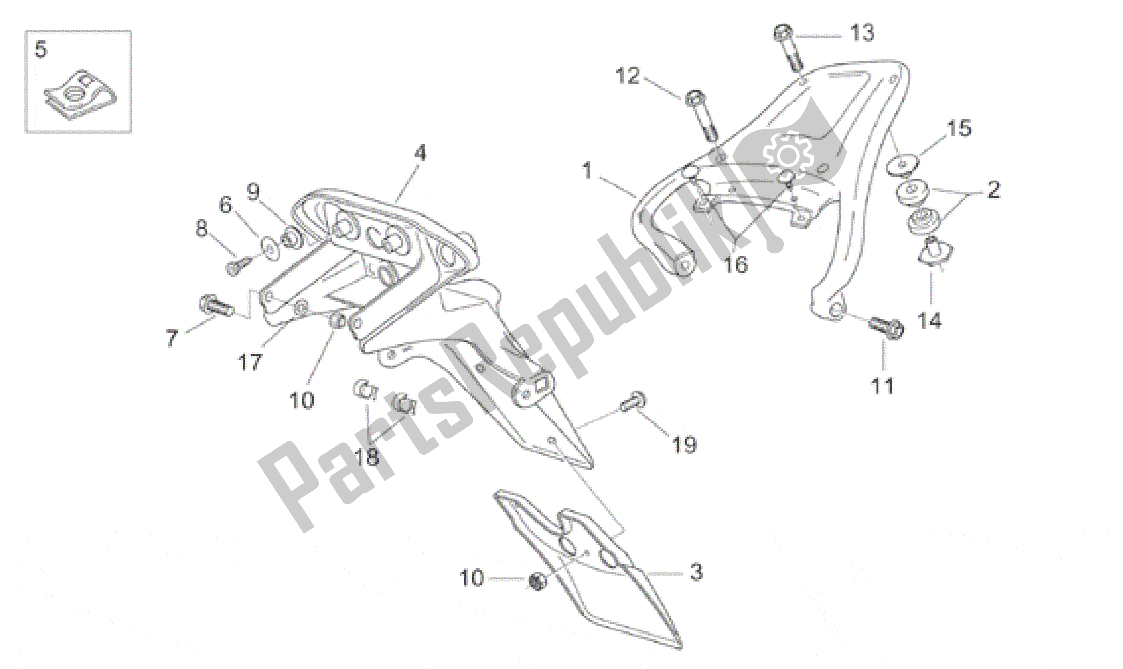 Tutte le parti per il Corpo Posteriore del Aprilia Pegaso 650 2001