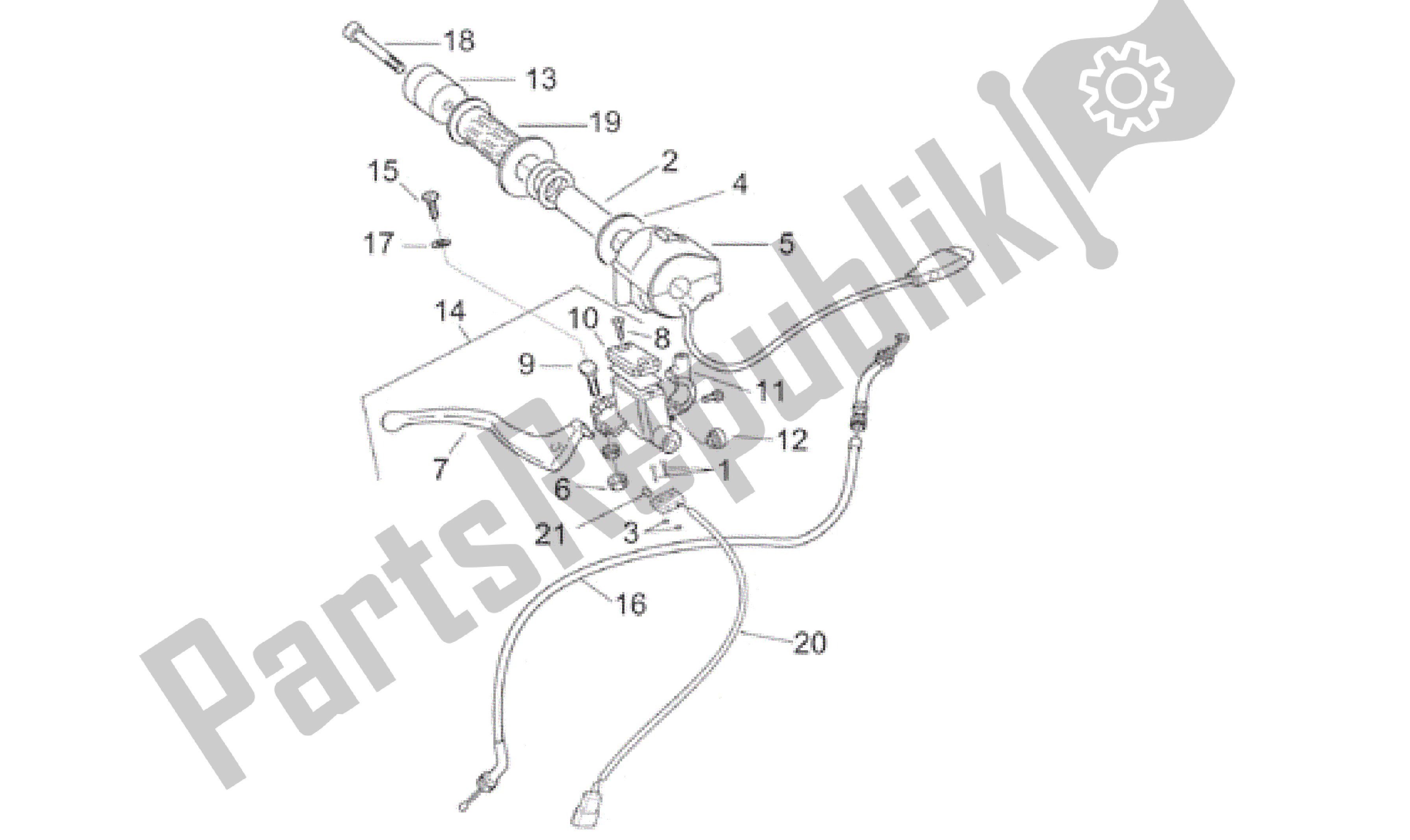 Alle onderdelen voor de Rh Controles van de Aprilia Pegaso 650 2001