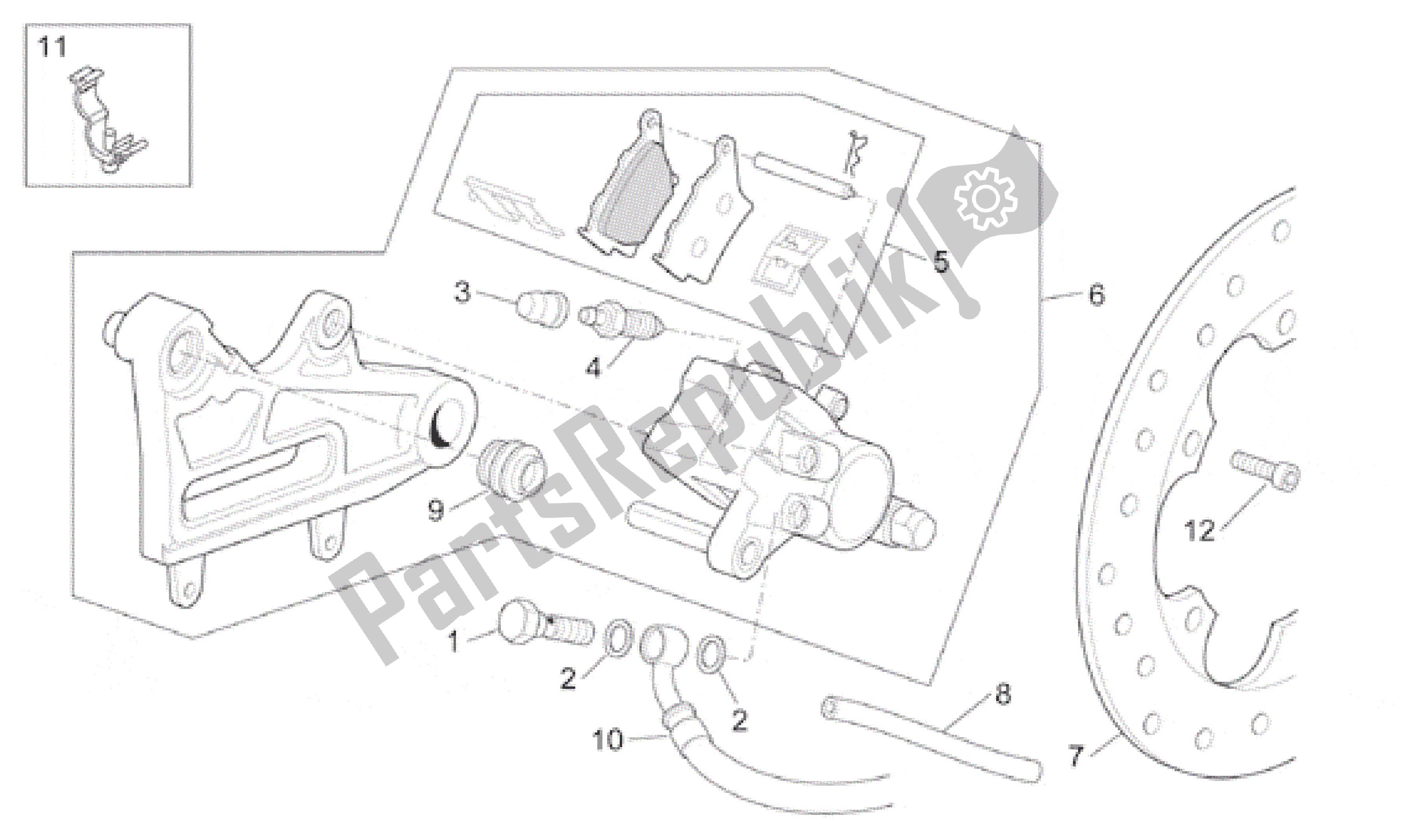 Alle Teile für das Bremssattel Hinten des Aprilia Pegaso 650 2001