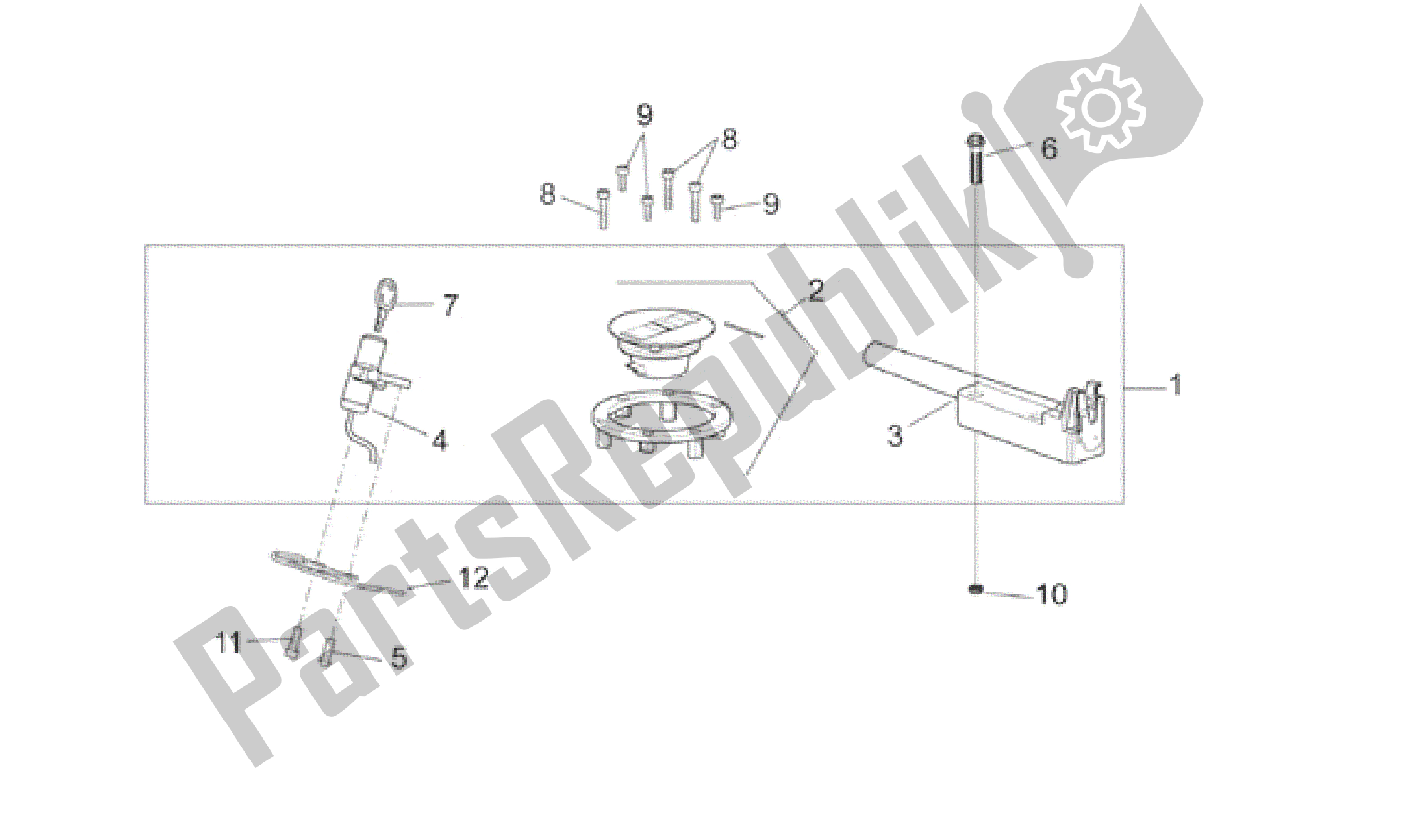 Alle onderdelen voor de Slot Hardware Kit van de Aprilia Pegaso 650 2001