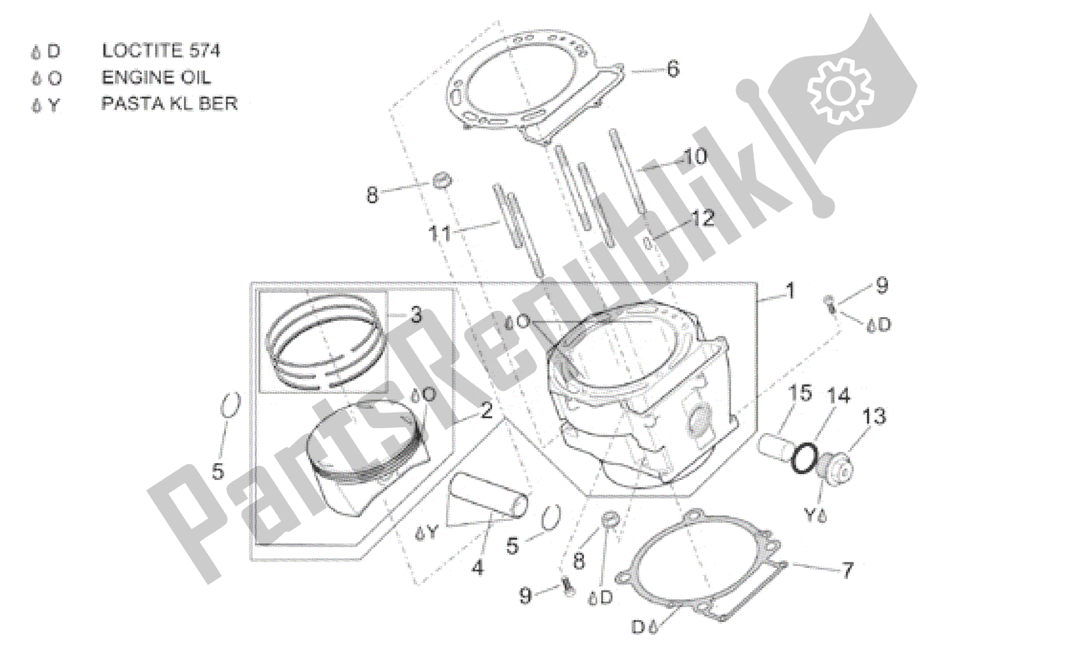 Toutes les pièces pour le Cylindre du Aprilia Pegaso 650 2001