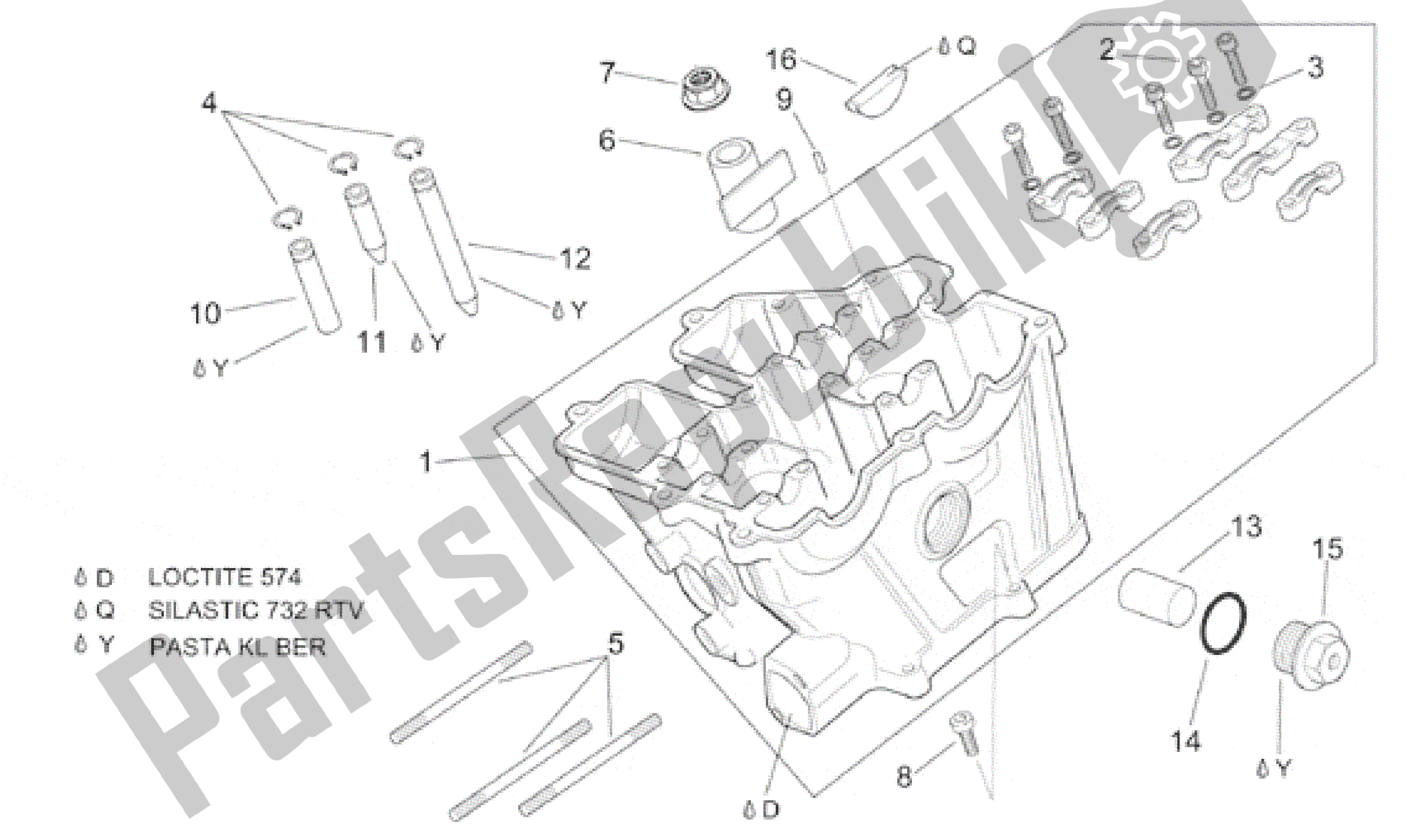 Tutte le parti per il Testata del Aprilia Pegaso 650 2001