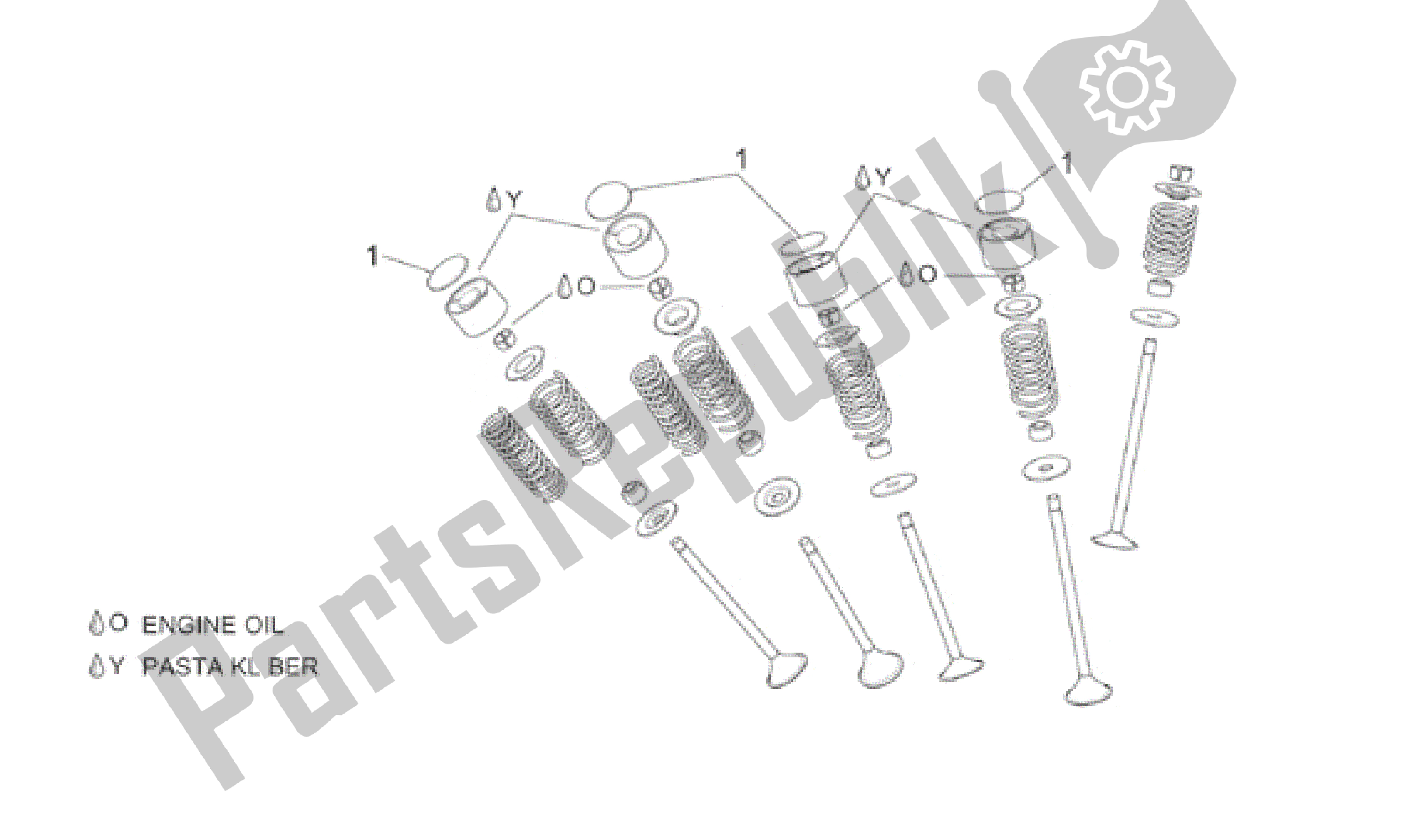 All parts for the Valves Pads of the Aprilia Pegaso 650 2001
