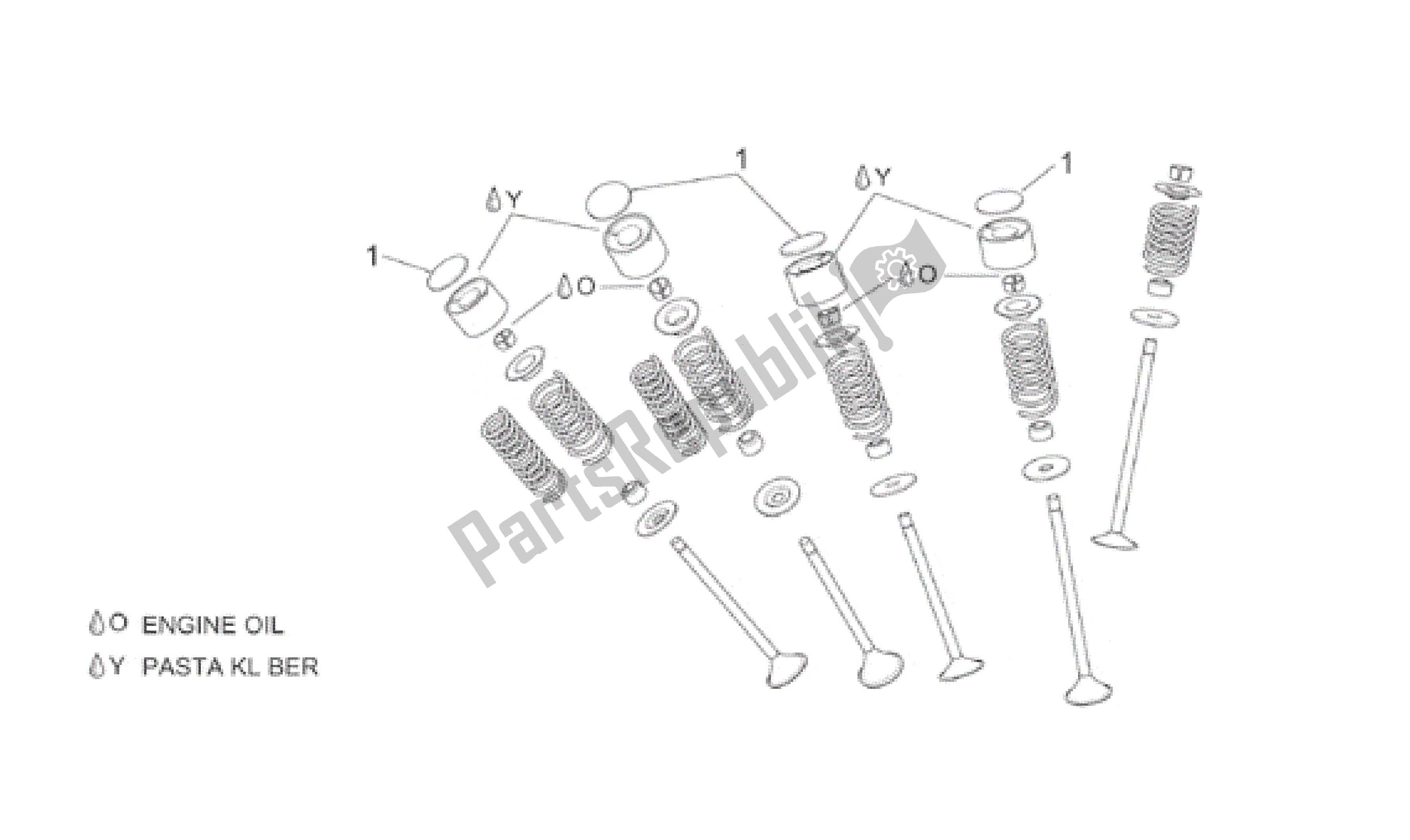 All parts for the Valves Pads of the Aprilia Pegaso 650 2001