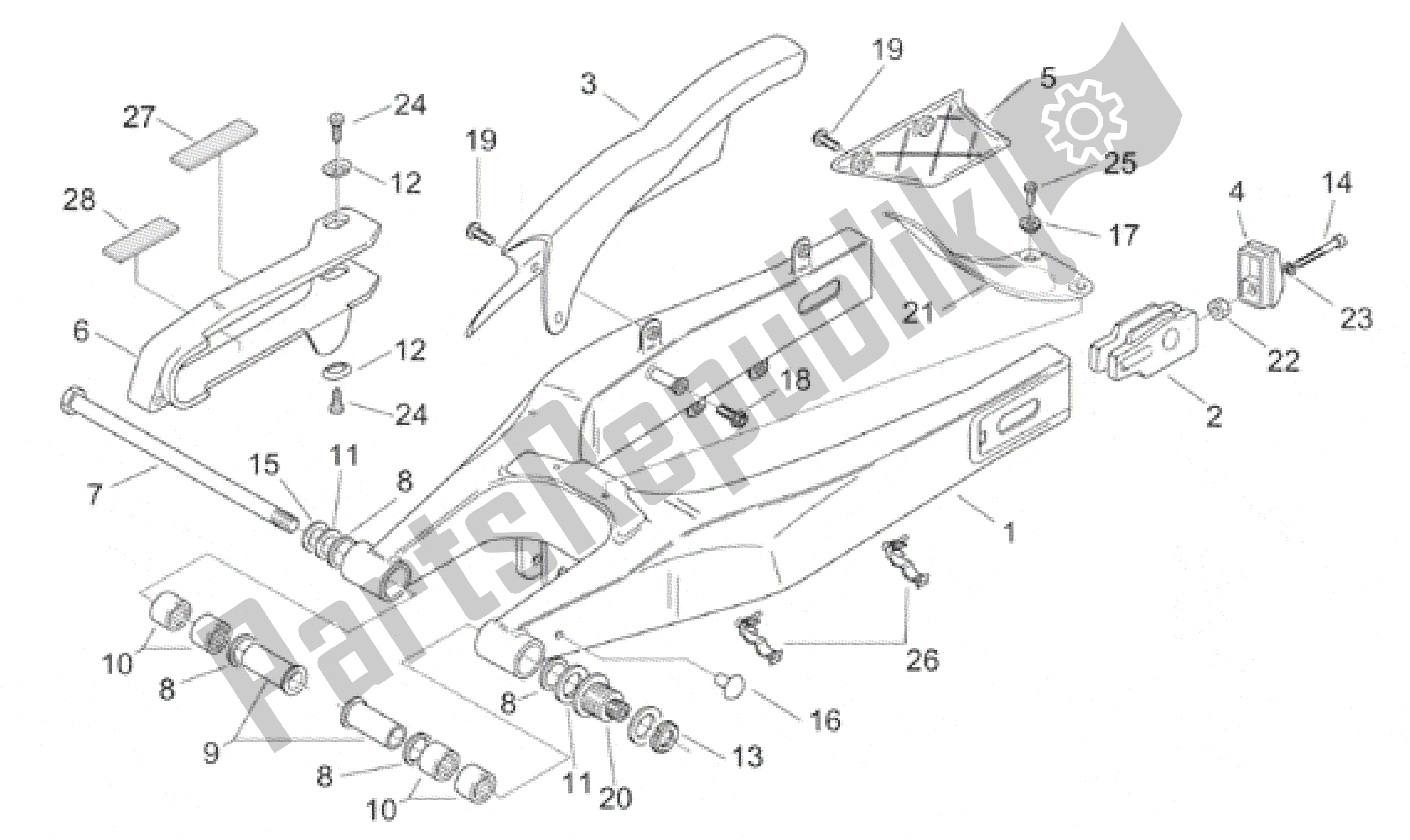 Wszystkie części do Rami? Wahad? Owe Aprilia Pegaso 650 2001