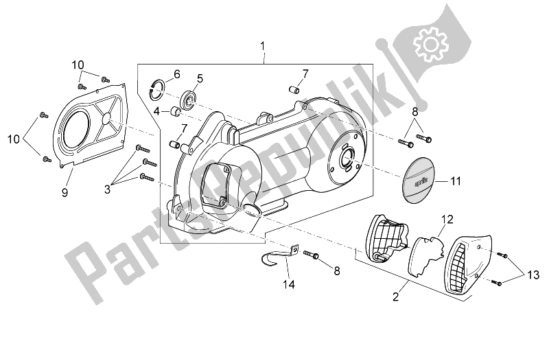 All parts for the Variator Cover of the Aprilia Atlantic 125 E3 2010