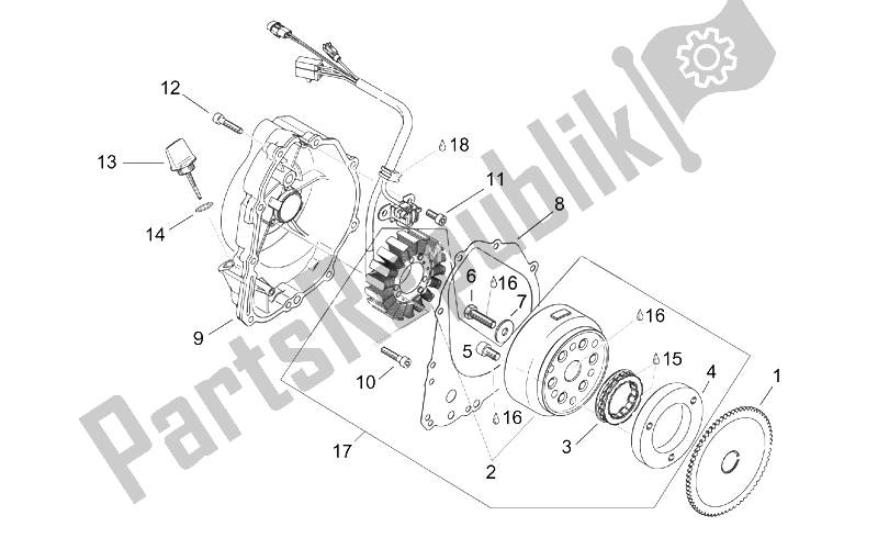 All parts for the Ignition Unit of the Aprilia Leonardo 125 150 1996