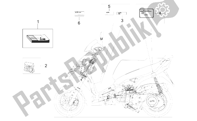 All parts for the Plate Set And Handbooks of the Aprilia Leonardo 250 ENG Yamaha 1999