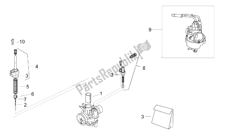 All parts for the Carburettor I of the Aprilia RS 50 Tuono 2003