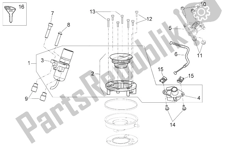 Todas las partes para Kit De Hardware De Bloqueo de Aprilia Shiver 750 EU 2010