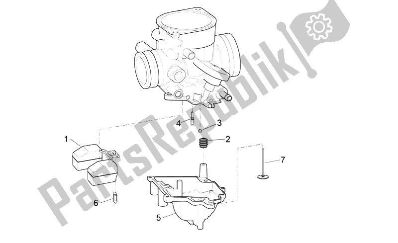 All parts for the Carburettor Iii of the Aprilia Scarabeo 100 4T E3 2006