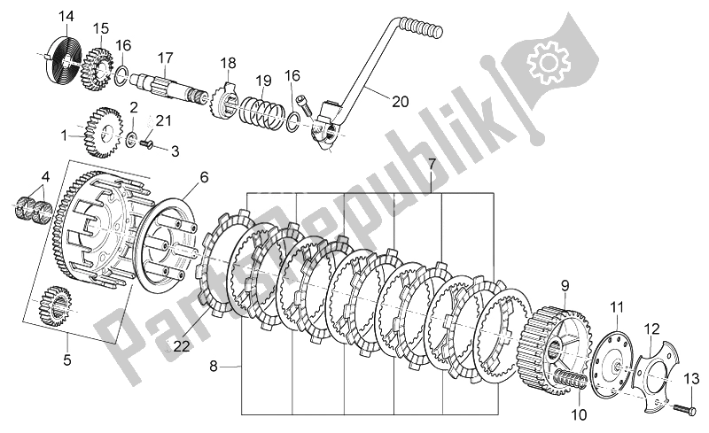 Toutes les pièces pour le Embrayage du Aprilia RX SX 125 2008