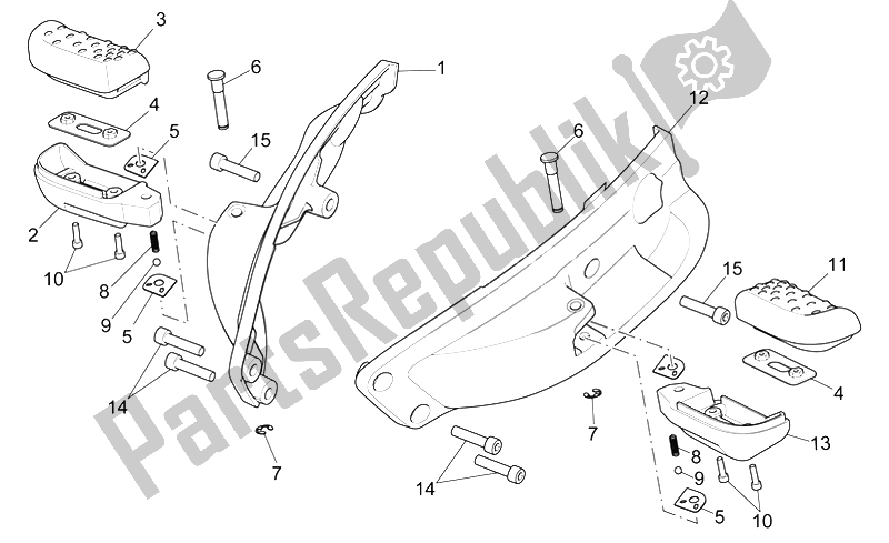 Toutes les pièces pour le Repose-pieds du Aprilia Scarabeo 300 Light E3 2009