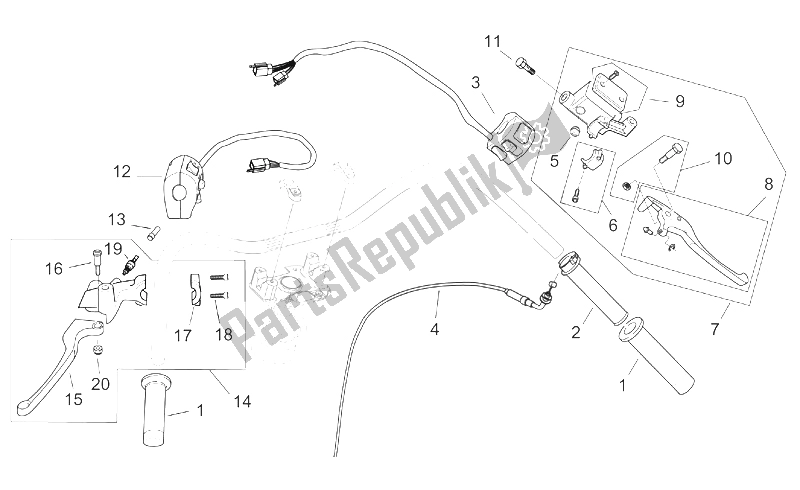 All parts for the Controls - Custom of the Aprilia Mojito 125 1999