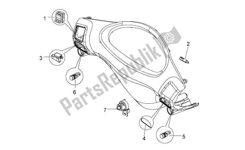 Todas las partes para Control S de Aprilia Sport City ONE 125 4T E3 2008