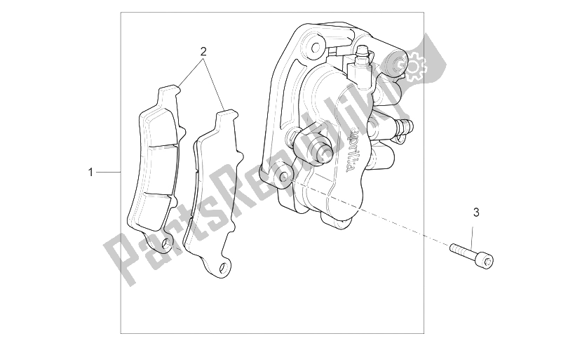 All parts for the Front Caliper of the Aprilia Scarabeo 125 200 Light Carb 2007