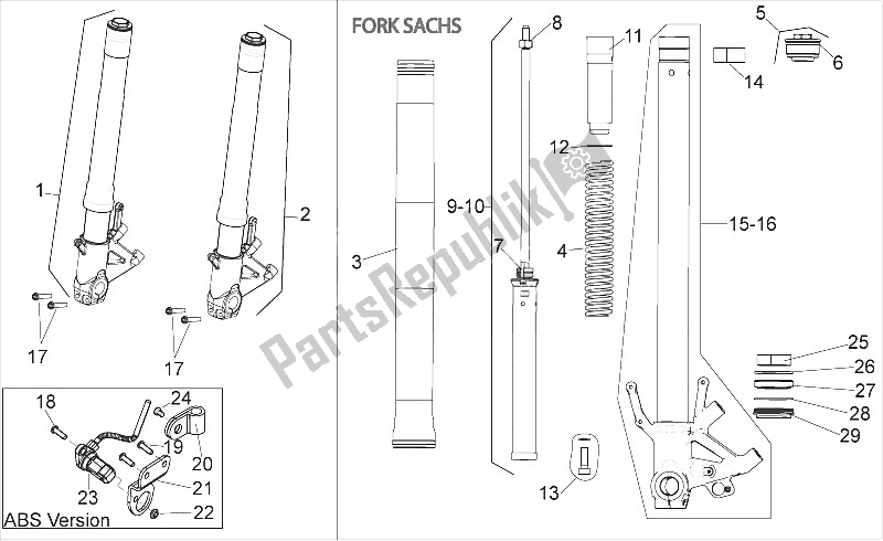 Tutte le parti per il Forcella Anteriore Iii del Aprilia Shiver 750 EU 2010