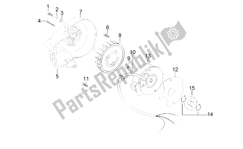 All parts for the Flywheel of the Aprilia Gulliver 50 AIR 1995