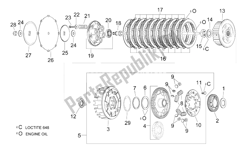 Toutes les pièces pour le Embrayage du Aprilia SL 1000 Falco 2000