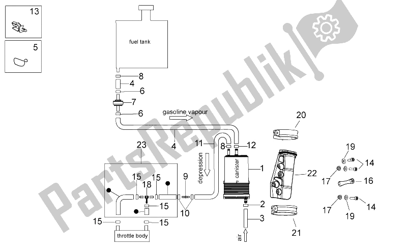 Todas las partes para Sistema De Recuperación De Vapor De Combustible de Aprilia RSV4 RR Europe 1000 2016