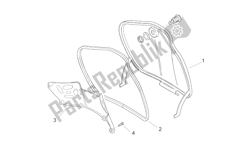 Tutte le parti per il Corpo Centrale I - Guanto Comp. Sportello del Aprilia Scarabeo 50 2T E2 NET 2009