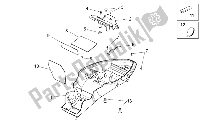 Alle Teile für das Hinterer Körper I des Aprilia Dorsoduro 750 ABS USA 2015