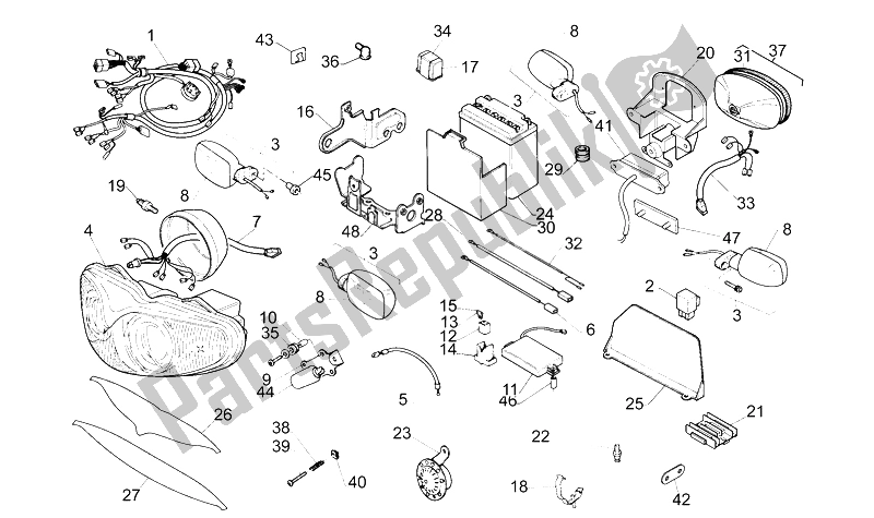 All parts for the Electrical System of the Aprilia RS 125 1995