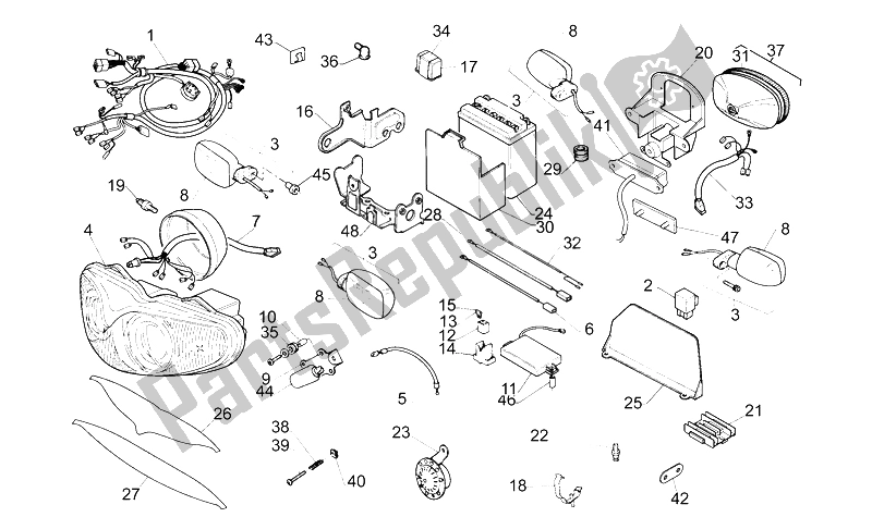 Todas las partes para Sistema Eléctrico de Aprilia RS 125 1995