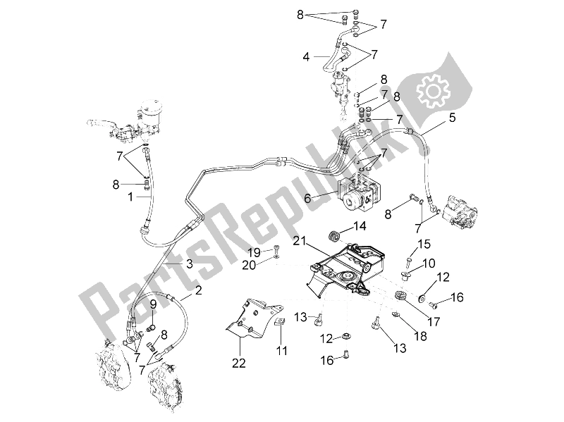 All parts for the Abs Brake System of the Aprilia RSV4 Aprc Factory ABS 1000 2013