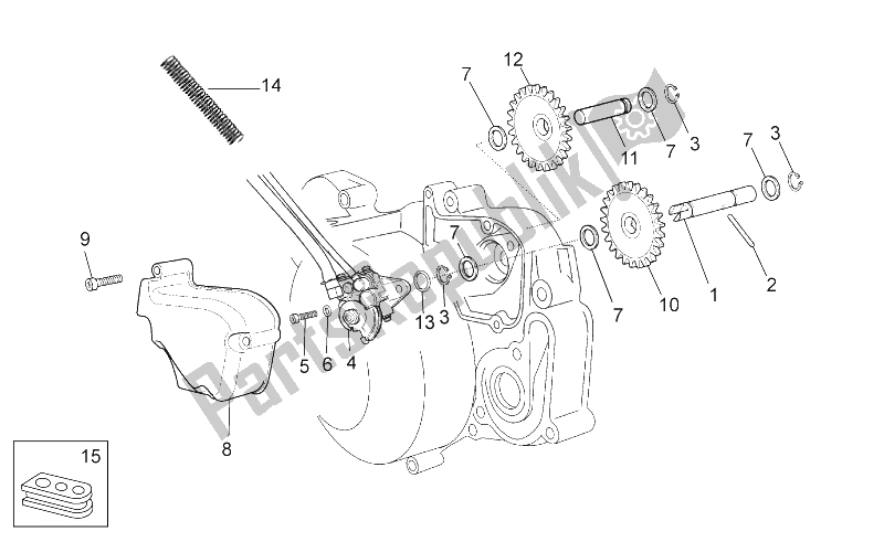 All parts for the Oil Pump of the Aprilia RX SX 50 2006