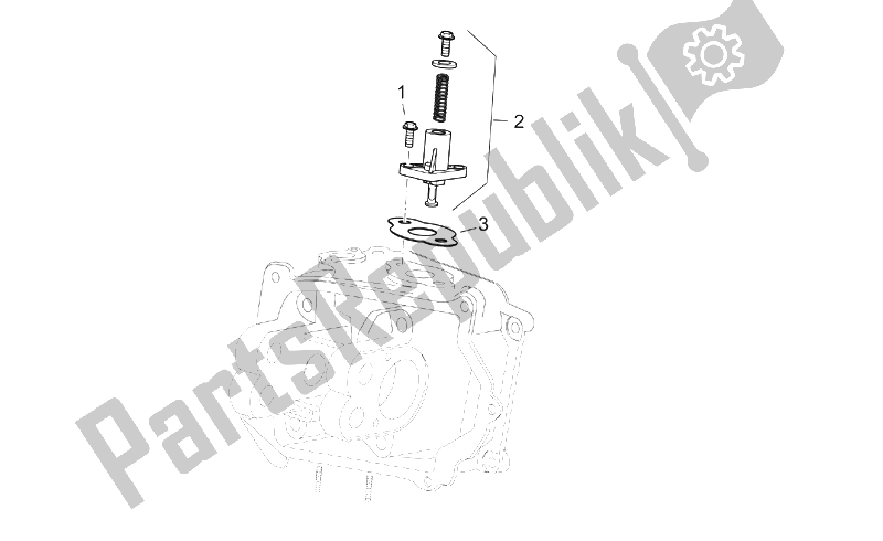 Alle onderdelen voor de Ketting Aanspanner van de Aprilia Scarabeo 125 200 E2 ENG Piaggio 2003