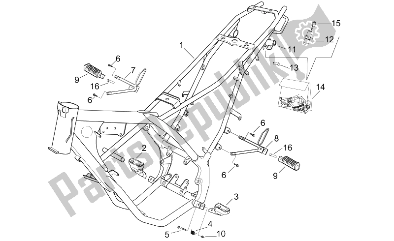 Tutte le parti per il Telaio del Aprilia RX 50 1995