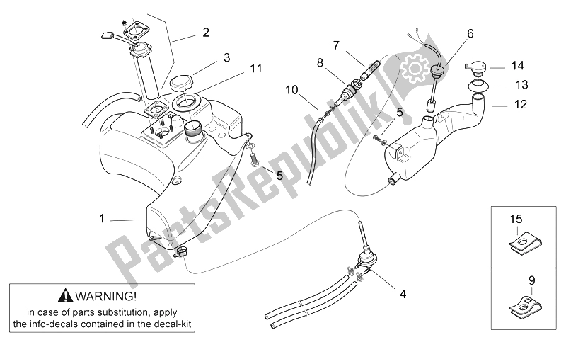 Alle Teile für das Öl- Und Kraftstofftank des Aprilia SR 50 H2O 1997