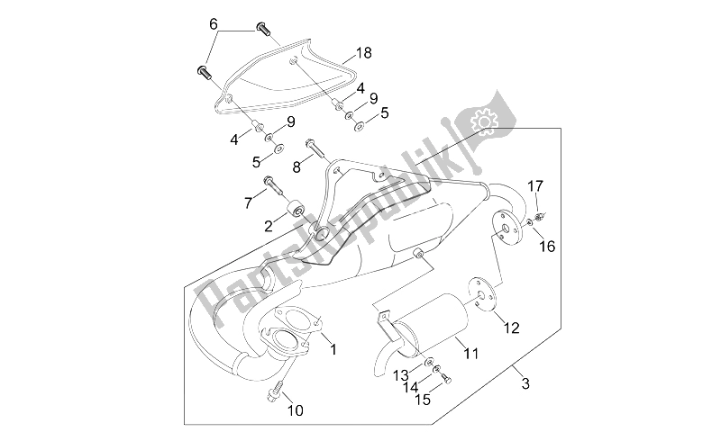 Alle Teile für das Normale Auspuffanlage des Aprilia Sonic 50 H2O 1998