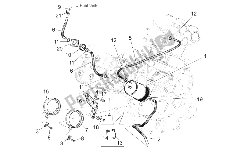 Toutes les pièces pour le Système De Récupération De Vapeur De Carburant du Aprilia Shiver 750 GT 2009