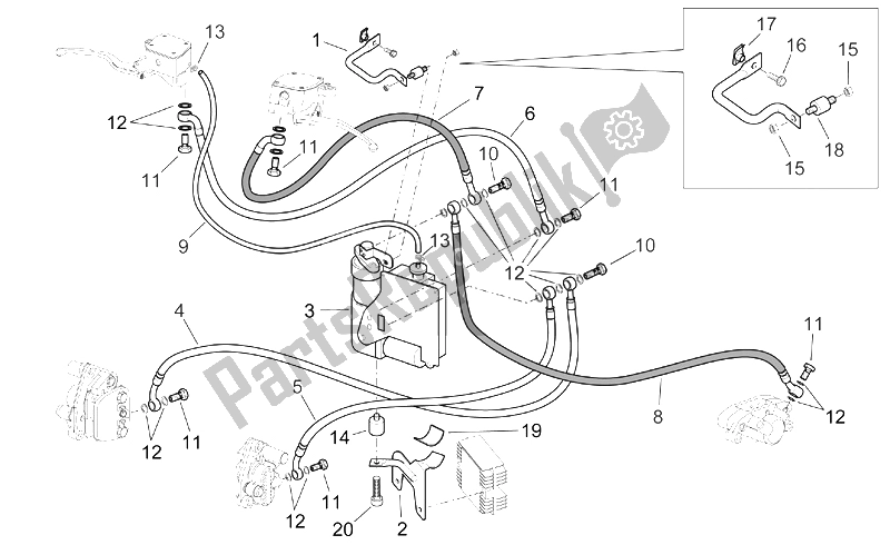 Tutte le parti per il Sistema Frenante Abs del Aprilia Scarabeo 500 2003