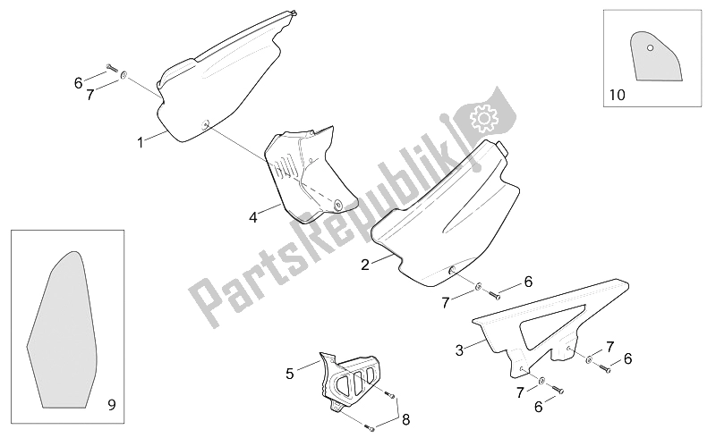 Tutte le parti per il Corpo Centrale - Supermotard del Aprilia RX 50 1995