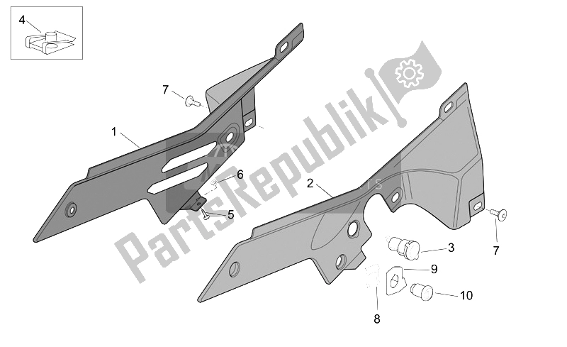 All parts for the Central Body of the Aprilia ETV 1000 Capo Nord 2004