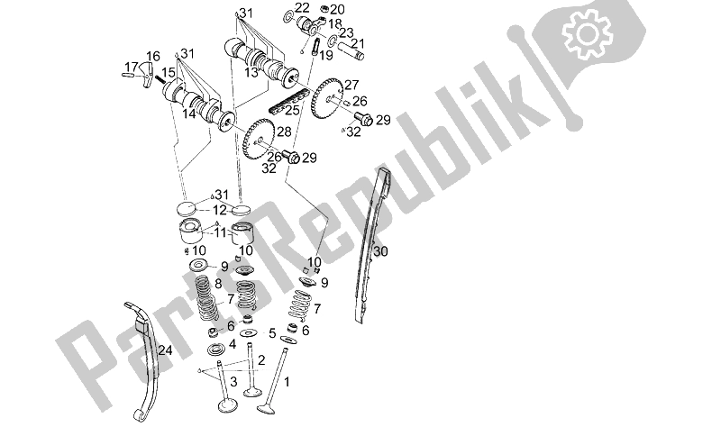 All parts for the Valves of the Aprilia Moto 6 5 650 1995