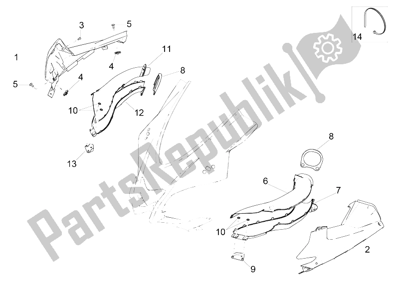 Alle onderdelen voor de Kanaal van de Aprilia RSV4 RR USA 1000 2016