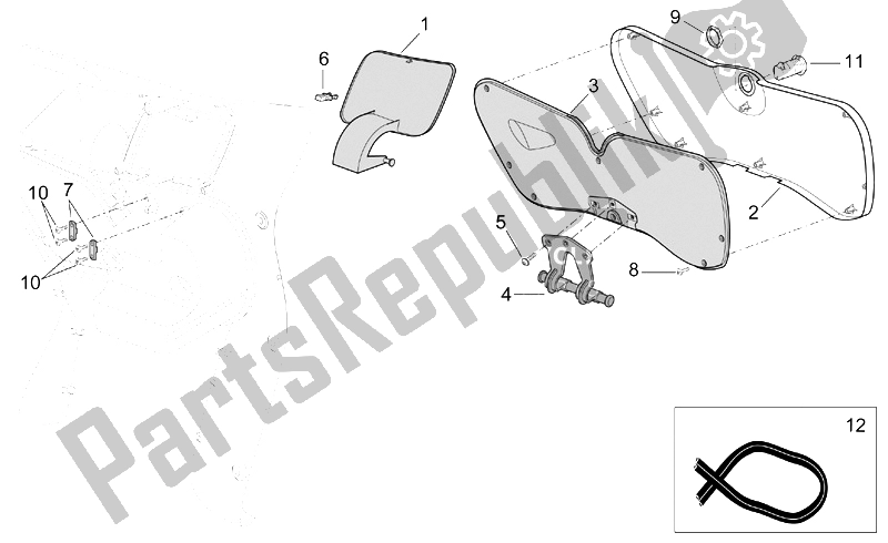 All parts for the Central Body Ii of the Aprilia Scarabeo 500 2003