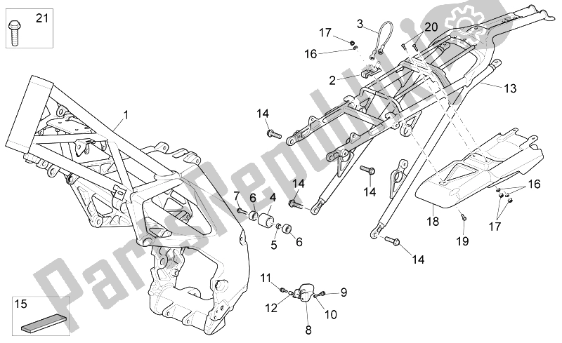 All parts for the Frame of the Aprilia RXV SXV 450 550 2006
