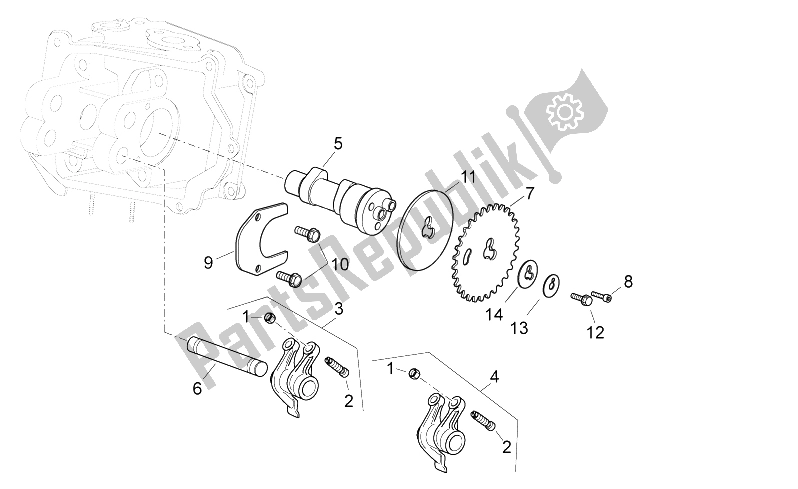 Toutes les pièces pour le Arbre à Cames du Aprilia Atlantic 125 E3 2010