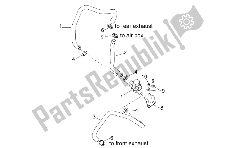 All parts for the Secondary Air of the Aprilia Tuono V4 1100 RR 2015