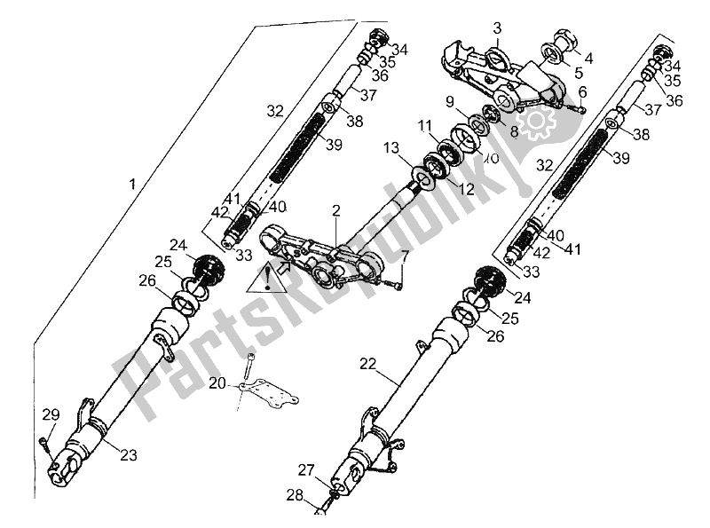 Todas as partes de Garfo Dianteiro Showa do Aprilia RS 50 1993