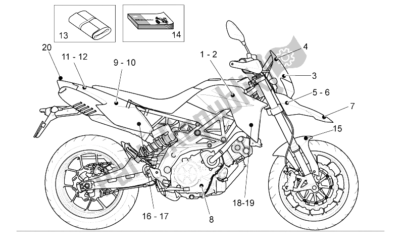 Todas as partes de Decalque - Kit De Ferramentas do Aprilia Dorsoduro 750 ABS USA 2015